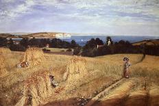 Sandown Bay, Isle of Wight to Culver Cliff with a Cornfield in the Foreground, c.1850-Richard Burchett-Giclee Print