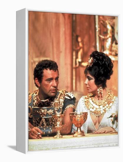 Richard Burton and Elizabeth Taylor, in Costume, Chatting on Set During Filming of Cleopatra-Paul Schutzer-Framed Premier Image Canvas