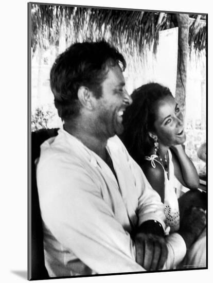 Richard Burton and Elizabeth Taylor on Location-Gjon Mili-Mounted Premium Photographic Print