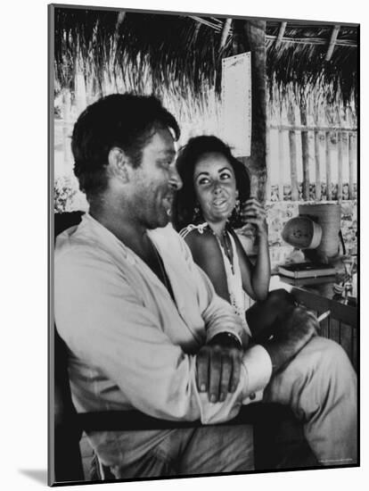 Richard Burton and Elizabeth Taylor on Location-Gjon Mili-Mounted Premium Photographic Print