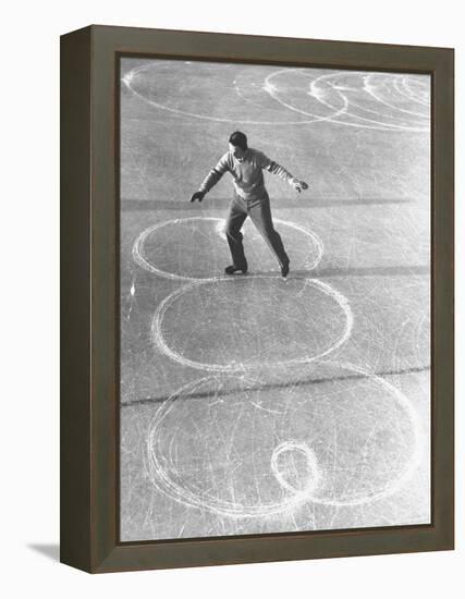 Richard Button Skating at the World Figure Skating Contest-Tony Linck-Framed Premier Image Canvas