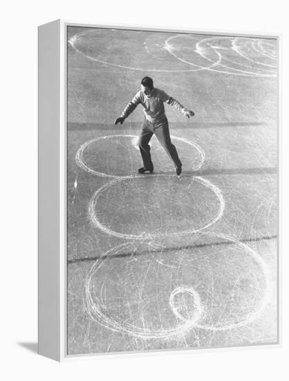 Richard Button Skating at the World Figure Skating Contest-Tony Linck-Framed Premier Image Canvas