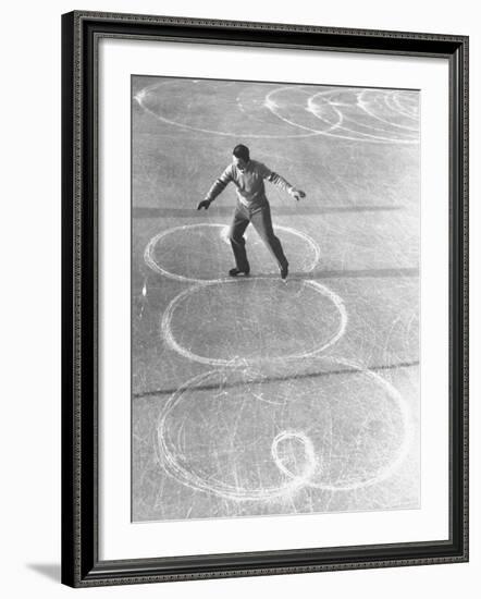 Richard Button Skating at the World Figure Skating Contest-Tony Linck-Framed Premium Photographic Print