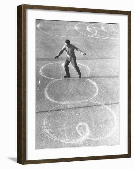 Richard Button Skating at the World Figure Skating Contest-Tony Linck-Framed Premium Photographic Print