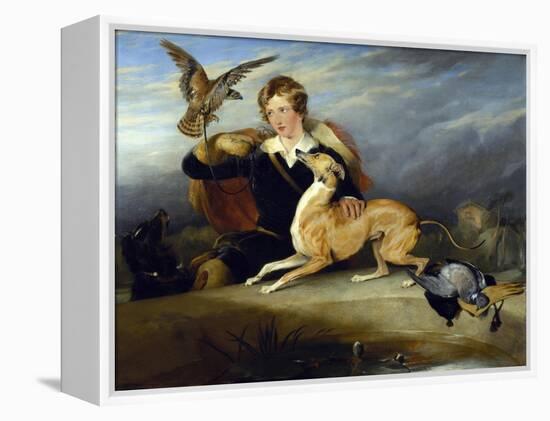 Richard Cavendish with 'spot', the 6th Duke of Devonshire's Italian Greyhound, C.1828-Edwin Henry Landseer-Framed Premier Image Canvas