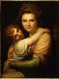 Portrait of the Artist's Wife and Daughter (Oil on Canvas)-Richard Cosway-Giclee Print