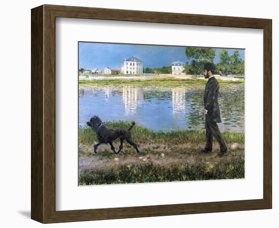 Richard Gallo and His Dog at Petit Gennevilliers, C. 1883-1884-Gustave Caillebotte-Framed Giclee Print