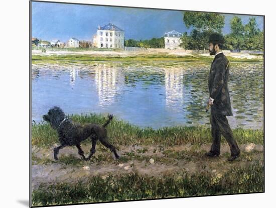 Richard Gallo and His Dog at Petit Gennevilliers, C. 1883-1884-Gustave Caillebotte-Mounted Giclee Print