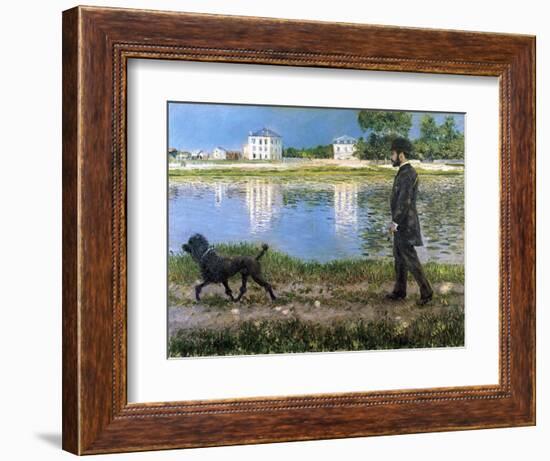 Richard Gallo and His Dog at Petit Gennevilliers, C1883-1884-Gustave Caillebotte-Framed Giclee Print