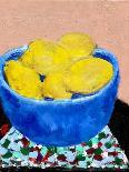 Still Life with Lemons in a Blue Bowl, 2021 (Oil on Canvas)-Richard H Fox-Framed Giclee Print