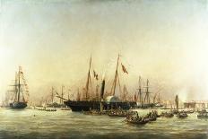 Queen Victoria Landing at Brighton, C.1843-Richard Henry Nibbs-Framed Premier Image Canvas