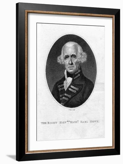 Richard Howe (1726-179), 1st Earl Howe, English Admiral, 19th Century-J Pass-Framed Giclee Print