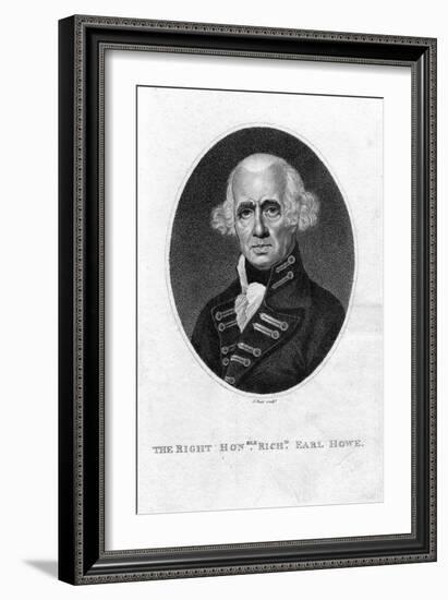 Richard Howe (1726-179), 1st Earl Howe, English Admiral, 19th Century-J Pass-Framed Giclee Print