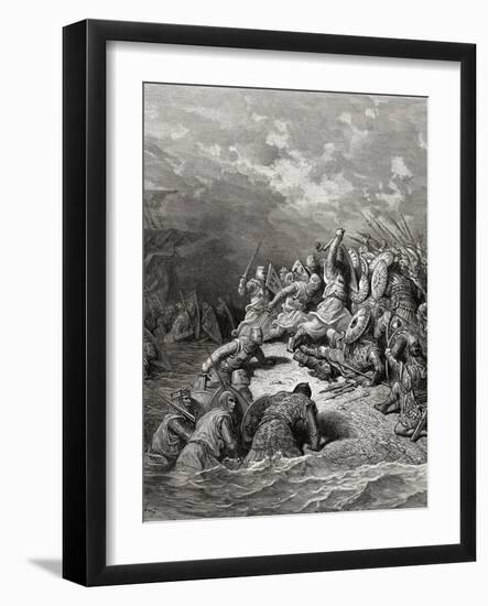 Richard I (1157-99) the Lionheart Delivering Jaffa, Illustration from 'Bibliotheque Des…-Gustave Doré-Framed Giclee Print