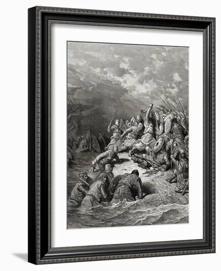 Richard I (1157-99) the Lionheart Delivering Jaffa, Illustration from 'Bibliotheque Des…-Gustave Doré-Framed Giclee Print