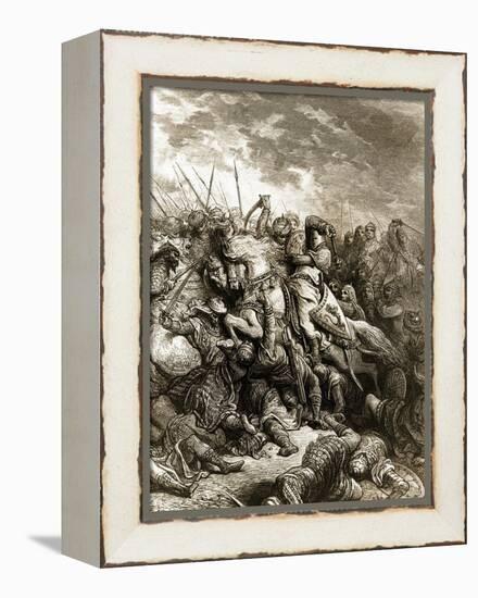 Richard I and Saladin in Battle of Acre, 1191-Gustave Doré-Framed Premier Image Canvas