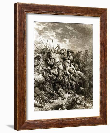 Richard I and Saladin in Battle of Acre, 1191-Gustave Doré-Framed Giclee Print