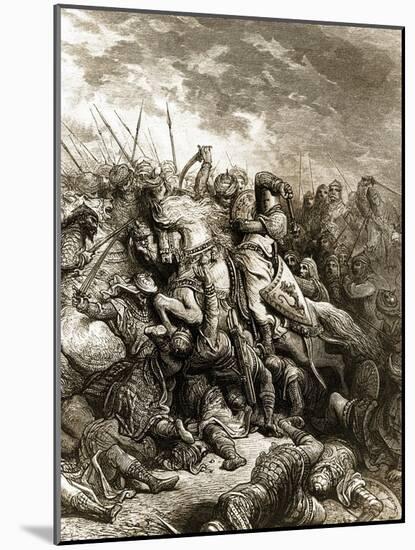 Richard I and Saladin in Battle of Acre, 1191-Gustave Doré-Mounted Giclee Print