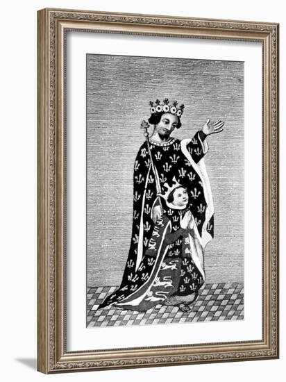 Richard II and His Father, the Black Prince, 14th Century-null-Framed Giclee Print