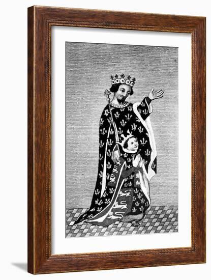 Richard II and His Father, the Black Prince, 14th Century-null-Framed Giclee Print