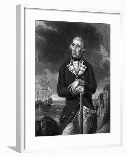 Richard Kempenfelt, English Naval Officer of Swedish Descent-null-Framed Giclee Print