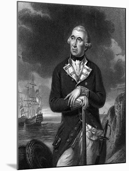 Richard Kempenfelt, English Naval Officer of Swedish Descent-null-Mounted Giclee Print