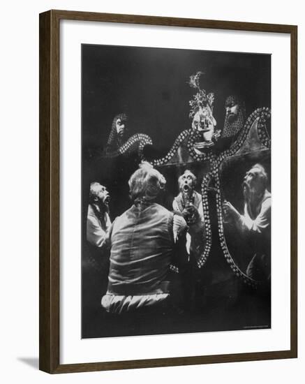 Richard Kiley in a Scene From "Man of La Mancha"-Henry Groskinsky-Framed Premium Photographic Print