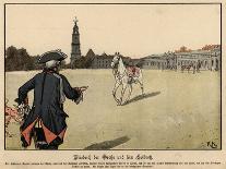 Frederick the Great of Prussia Inspecting Civil Engineering Works-Richard Knoetel-Giclee Print