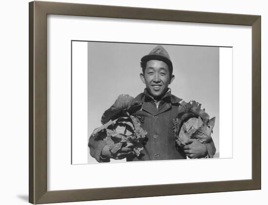 Richard Kobayashi, Farmer with Cabbages-Ansel Adams-Framed Art Print