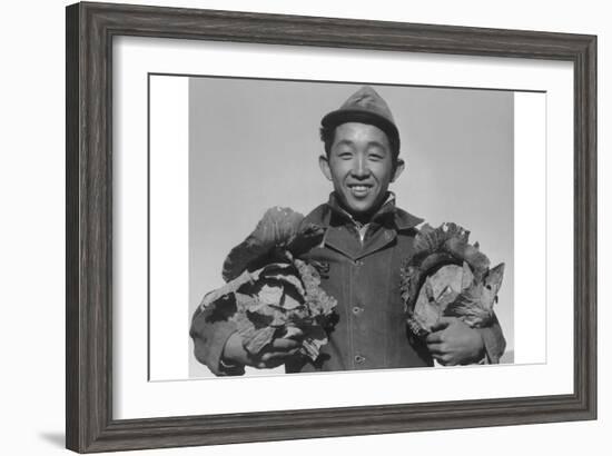 Richard Kobayashi, Farmer with Cabbages-Ansel Adams-Framed Art Print