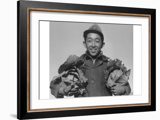 Richard Kobayashi, Farmer with Cabbages-Ansel Adams-Framed Art Print