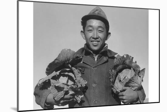 Richard Kobayashi, Farmer with Cabbages-Ansel Adams-Mounted Art Print