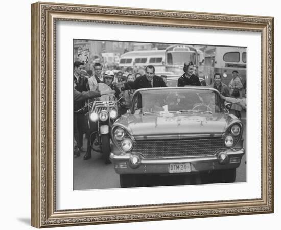 Richard M. Nixon and His Wife During the GOP Campaigning-Al Fenn-Framed Photographic Print