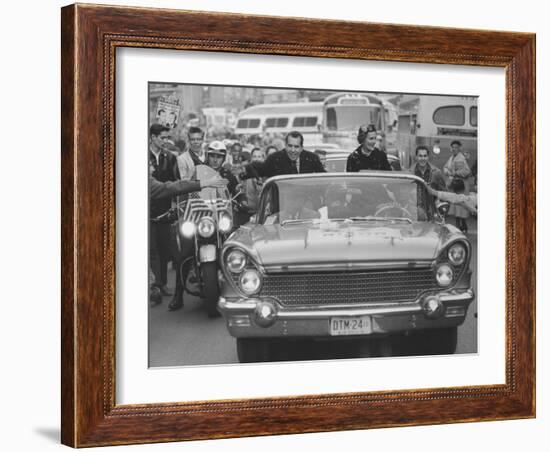 Richard M. Nixon and His Wife During the GOP Campaigning-Al Fenn-Framed Photographic Print