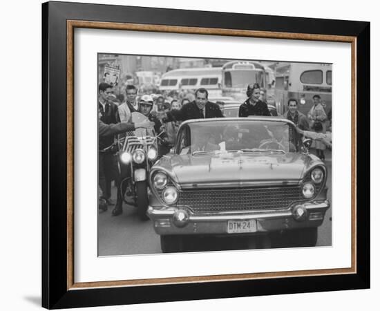 Richard M. Nixon and His Wife During the GOP Campaigning-Al Fenn-Framed Photographic Print