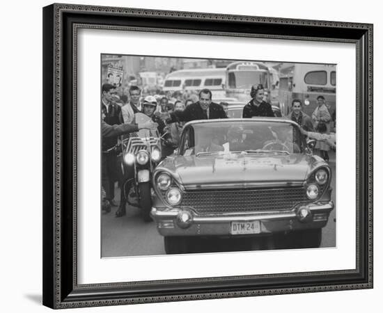 Richard M. Nixon and His Wife During the GOP Campaigning-Al Fenn-Framed Photographic Print