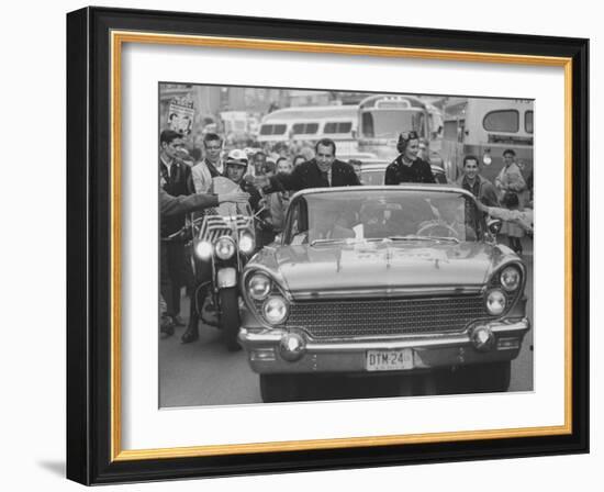 Richard M. Nixon and His Wife During the GOP Campaigning-Al Fenn-Framed Photographic Print