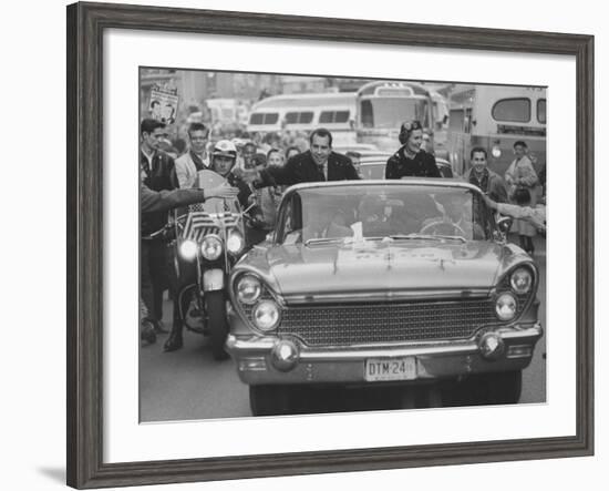 Richard M. Nixon and His Wife During the GOP Campaigning-Al Fenn-Framed Photographic Print