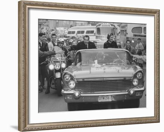 Richard M. Nixon and His Wife During the GOP Campaigning-Al Fenn-Framed Photographic Print