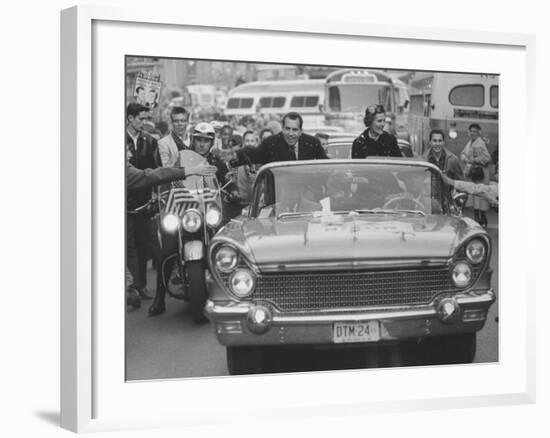 Richard M. Nixon and His Wife During the GOP Campaigning-Al Fenn-Framed Photographic Print