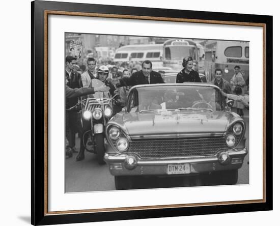 Richard M. Nixon and His Wife During the GOP Campaigning-Al Fenn-Framed Photographic Print