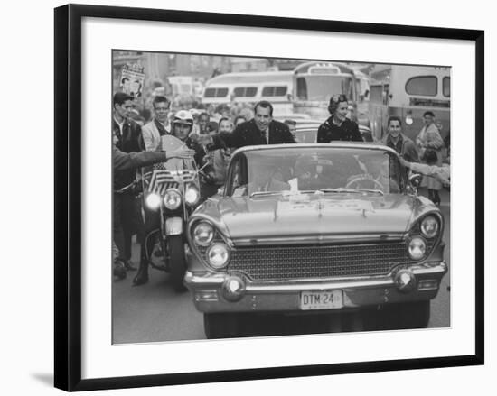 Richard M. Nixon and His Wife During the GOP Campaigning-Al Fenn-Framed Photographic Print