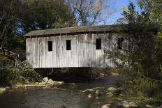 Amish Horse-drawn Buggy, Pool Forge Covered Bridge, built in 1859, Lancaster County, Pennsylvania,-Richard Maschmeyer-Photographic Print