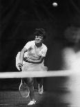 Tennis Player Billie Jean King in Action During US Championship Match at Forest Hills-Richard Meek-Premium Photographic Print