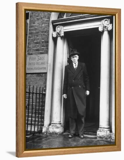 Richard Mulcahey Standing in the Doorway of the Fine Gael Headquarters-Tony Linck-Framed Premier Image Canvas