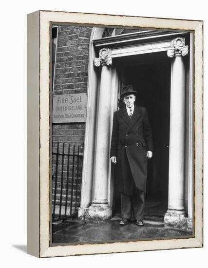 Richard Mulcahey Standing in the Doorway of the Fine Gael Headquarters-Tony Linck-Framed Premier Image Canvas