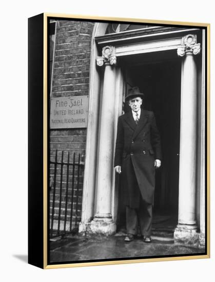 Richard Mulcahey Standing in the Doorway of the Fine Gael Headquarters-Tony Linck-Framed Premier Image Canvas