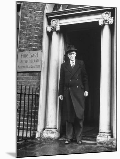 Richard Mulcahey Standing in the Doorway of the Fine Gael Headquarters-Tony Linck-Mounted Premium Photographic Print