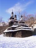 Snow Covered Statues in Frantiskanska Garden, Nove Mesto, Prague, Czech Republic, Europe-Richard Nebesky-Photographic Print