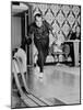 Richard Nixon Bowling at the White House Bowling Alley, 1970-null-Mounted Photo